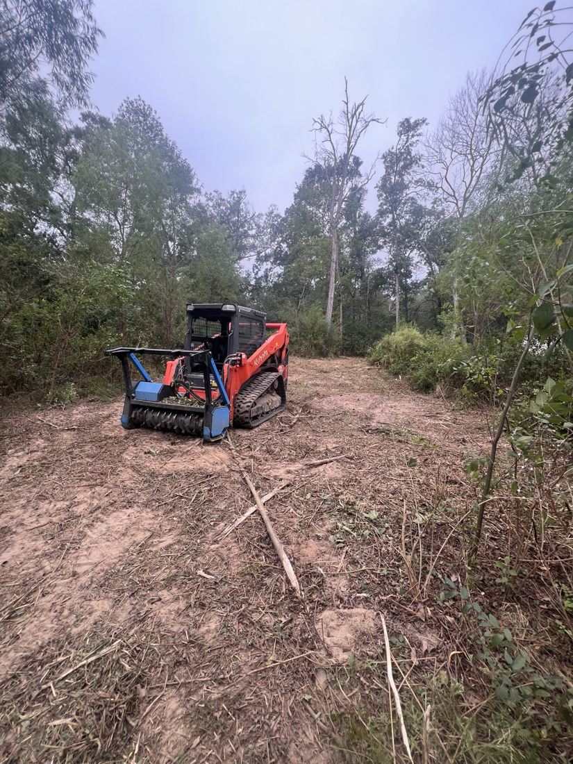 Forestry mulching equipment clearing brush