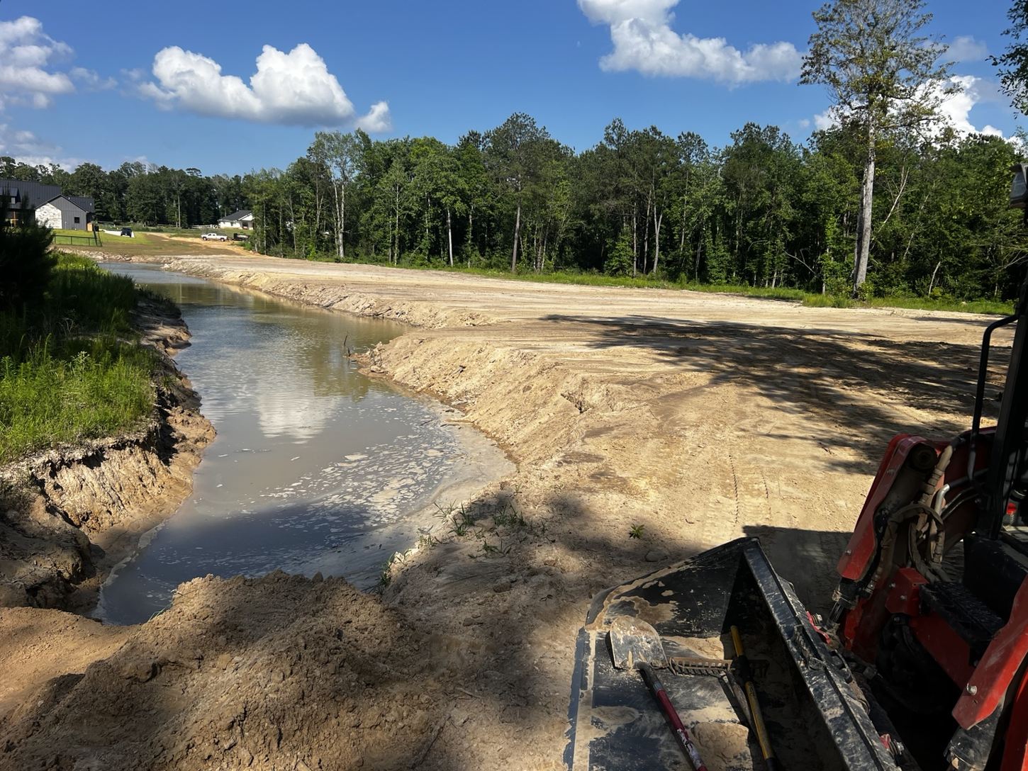 Pond and earthwork grading