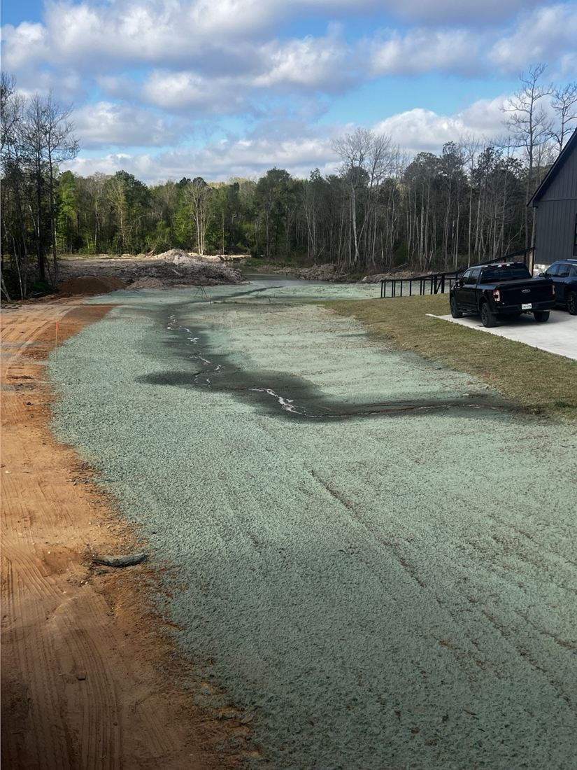 Hydroseeding on graded property